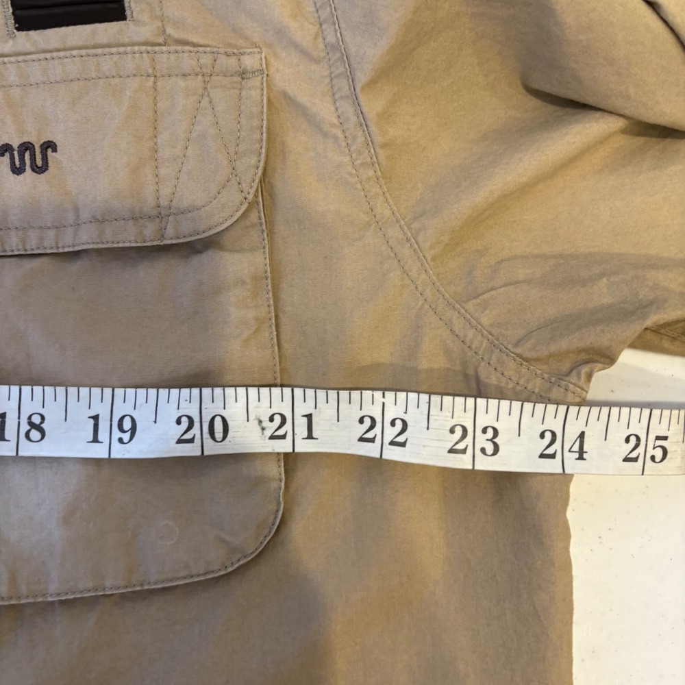 King Ranch Lewis Creek Mens Large Hunting Shirt Blaze Orange Tan Shooting Patch - Picture 3 of 6